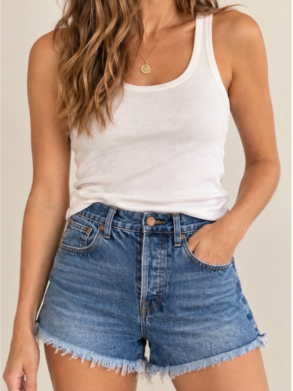 AYR The Juuust Riiight Denim Shorts Early AYR Button Fly 29, EUC